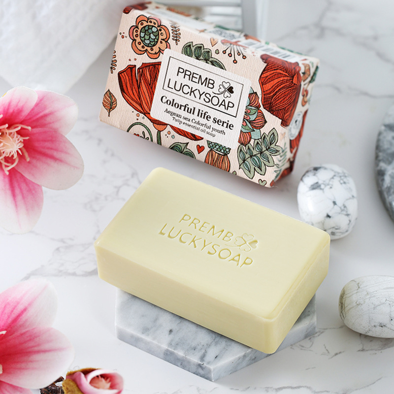 Castor Oil Soap - สบู่ทำความสะอาดผิวด้วยน้ำมันหอมระเหย สบู่ทำมือ เหมาะสำหรับล้างหน้า ล้างมือ โกนหนวด ของขวัญสำหรับเพื่อน