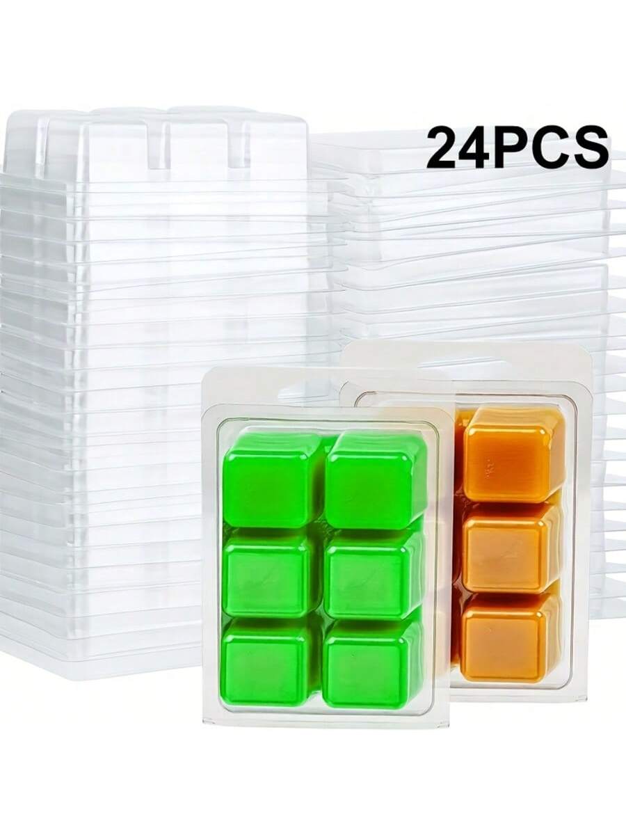 Soap Making Ideas - ถาดพลาสติกใสทรงสี่เหลี่ยม 6 หลุม 12/24 ชิ้น สำหรับทำเทียนและทำสบู่