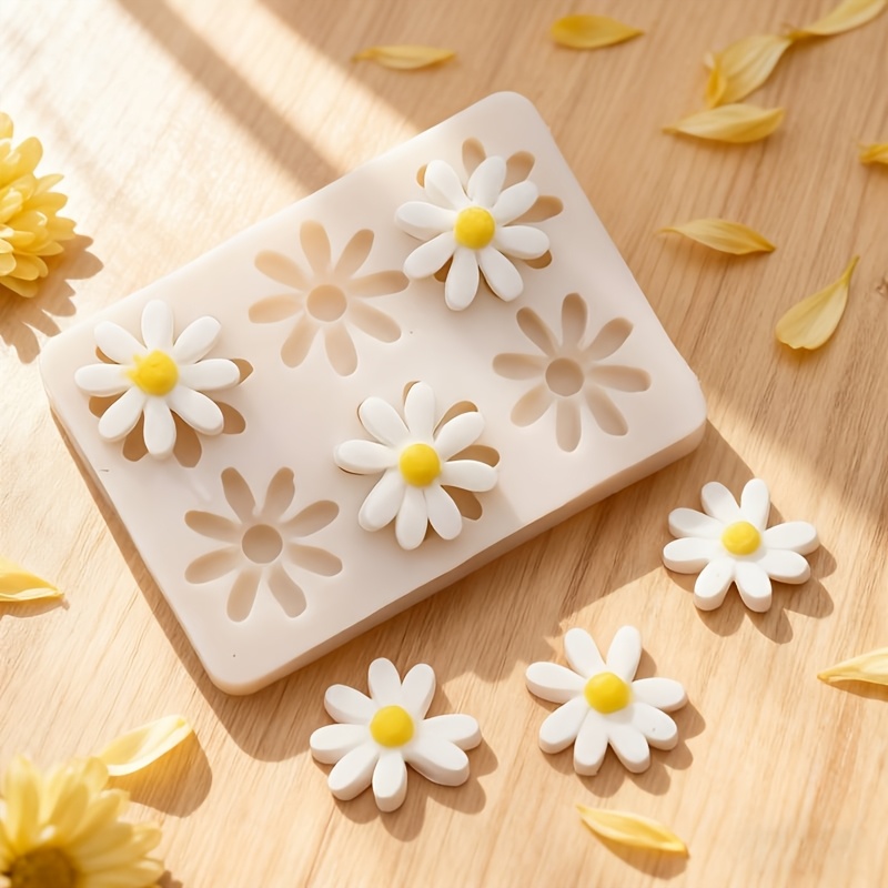Natural Making Soap - แม่พิมพ์ซิลิโคน 3 มิติ ลายดอกเดซี่และดอกทานตะวัน 1 ชิ้น