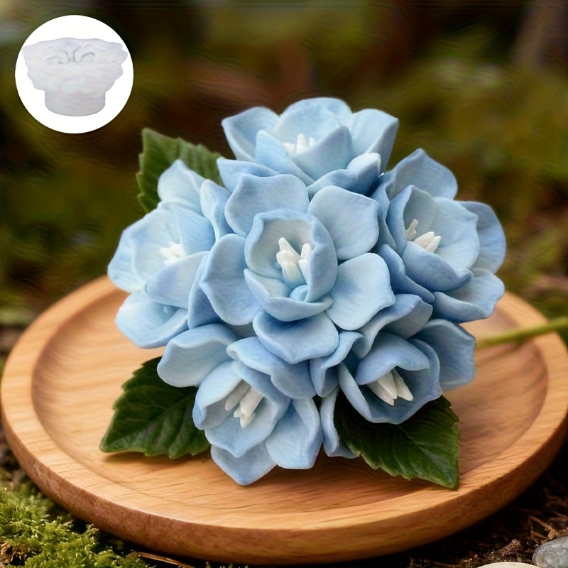 Natural Making Soap - แม่พิมพ์ซิลิโคนเทียนดอกไฮเดรนเยีย 1 ชิ้น เหมาะสำหรับทำเทียน สบู่ งานฝีมือเรซิ่น