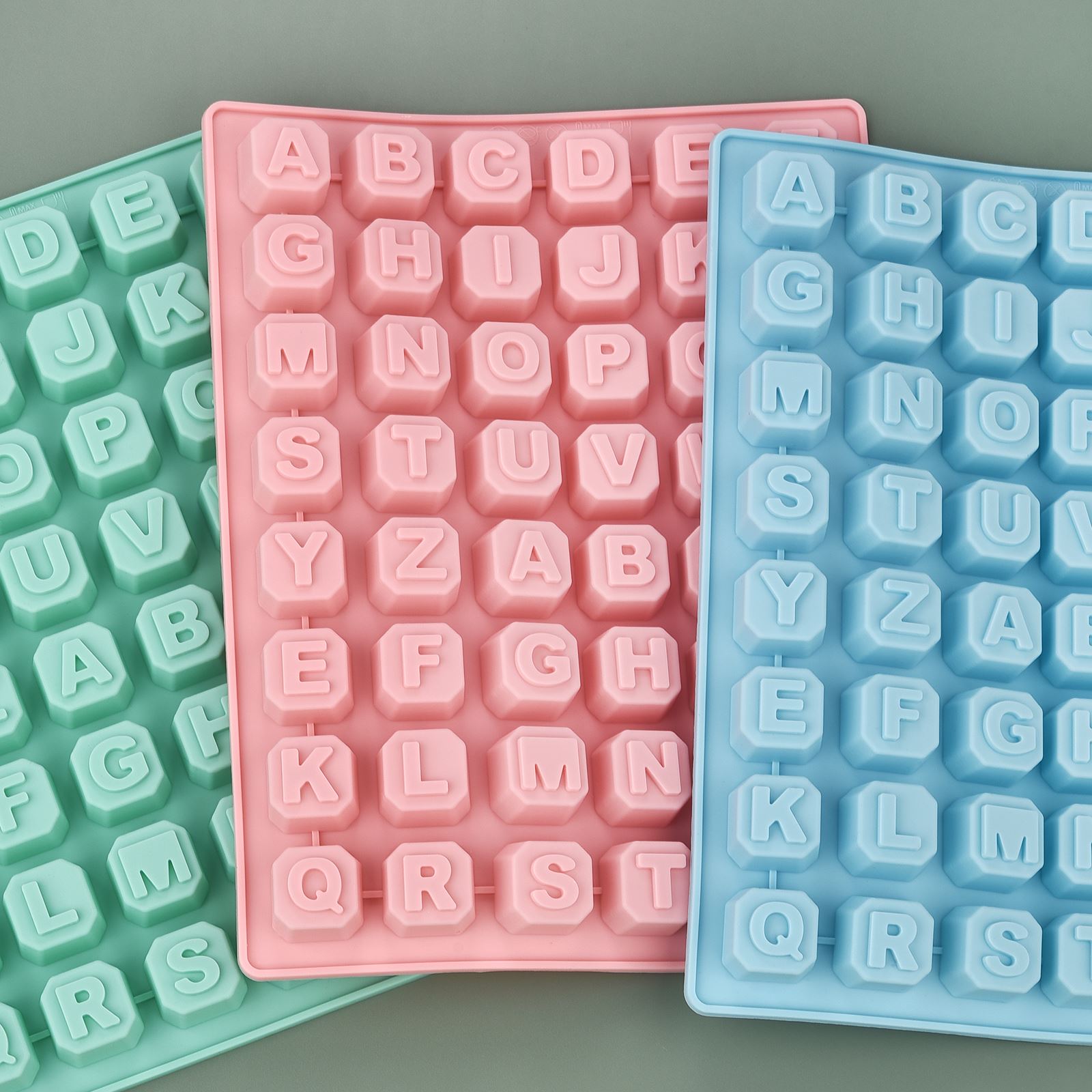 Natural Making Soap - 48 ตัวอักษร Enghish ตัวอักษรตัวอักษรซิลิโคนแม่พิมพ์สบู่แม่พิมพ์เค้ก Cupcake Bakeware