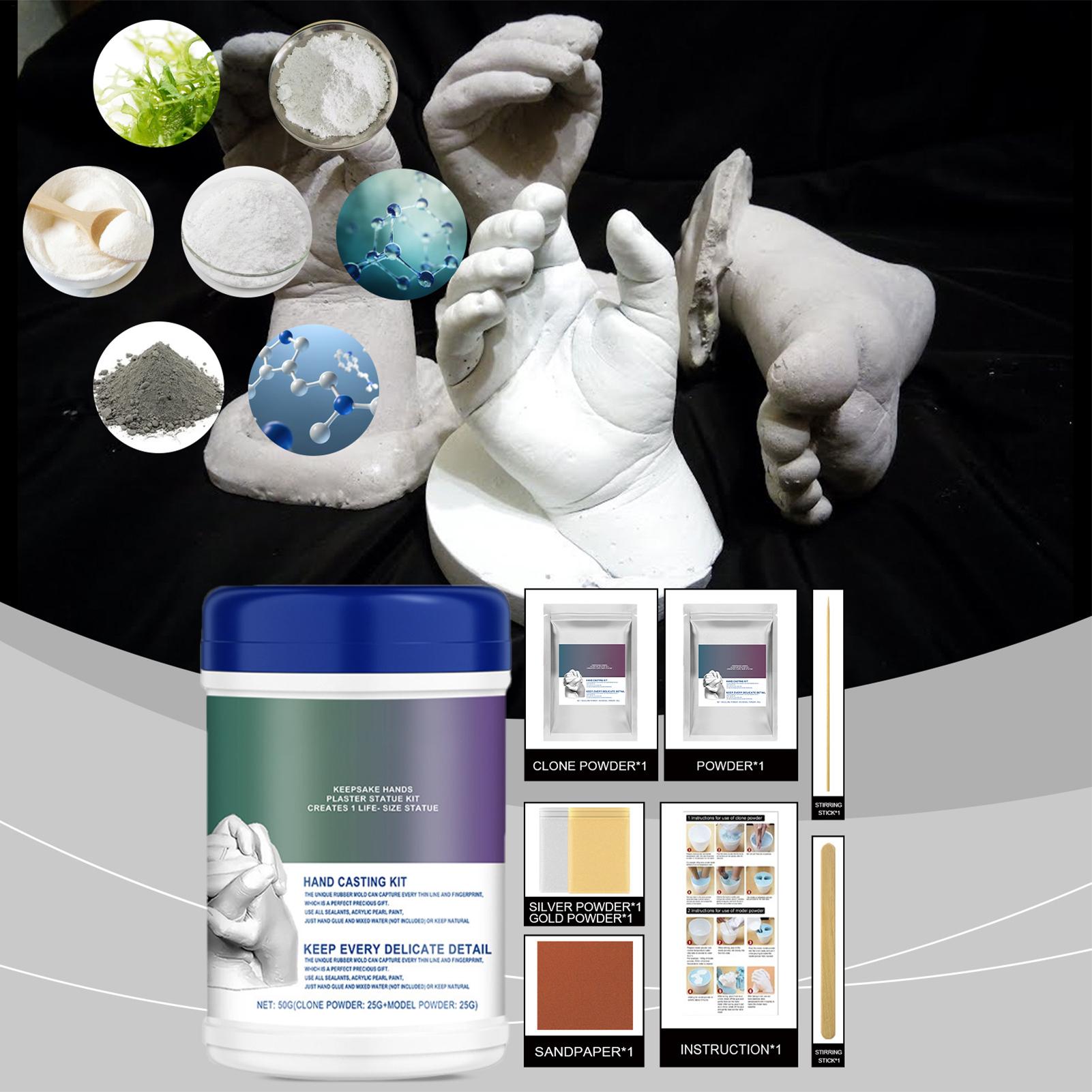 Soap Making Ideas - ชุดอุปกรณ์หล่อรอยมือและเท้าเด็ก วัสดุทำสบู่ ปูนปลาสเตอร์สำหรับงานฝีมือ เหมาะสำหรับเด็กเล็ก เด็กโต คู่รัก