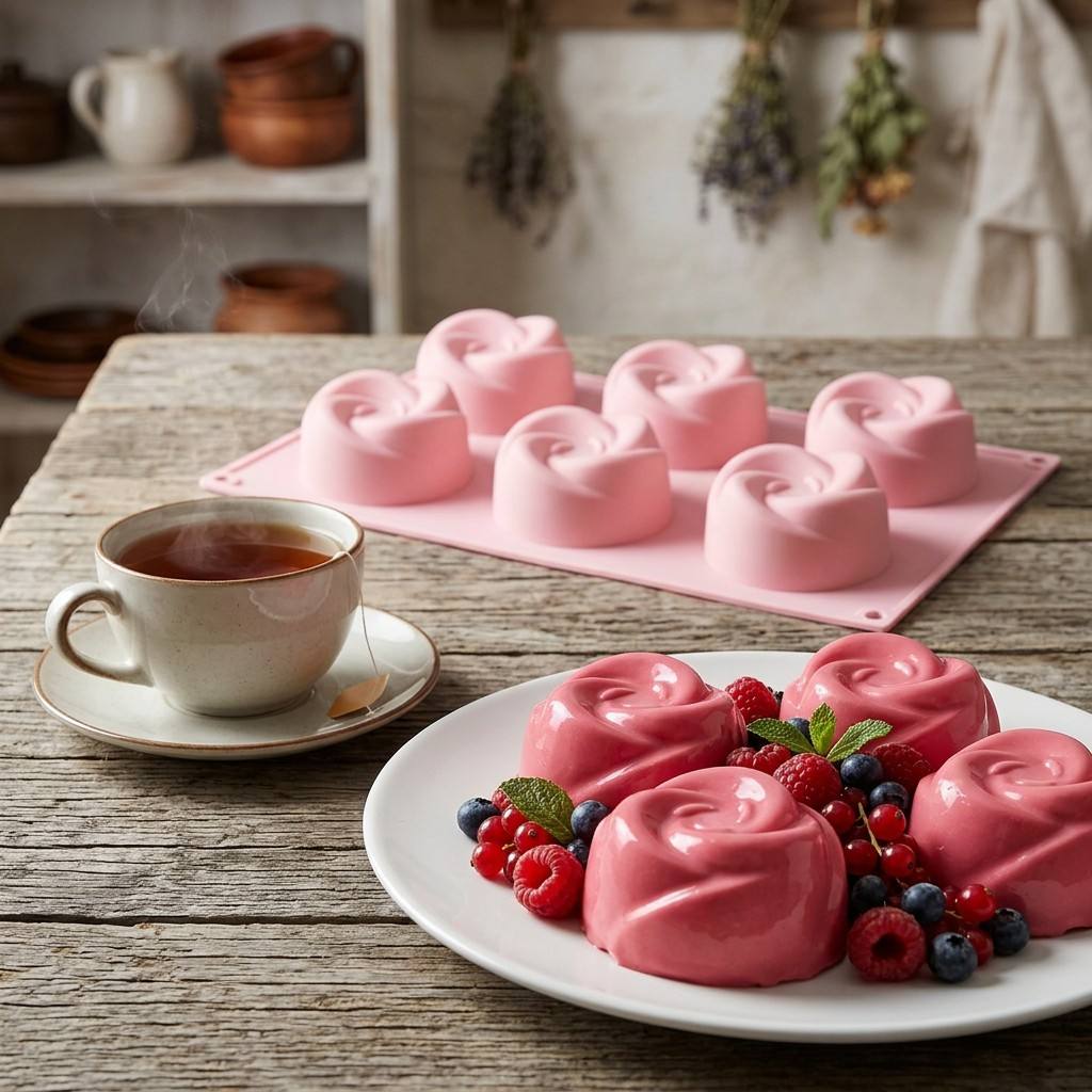 แม่พิมพ์ซิลิโคนรูปดอกกุหลาบ 6  - Natural Making Soap บทวิจารณ์และราคา