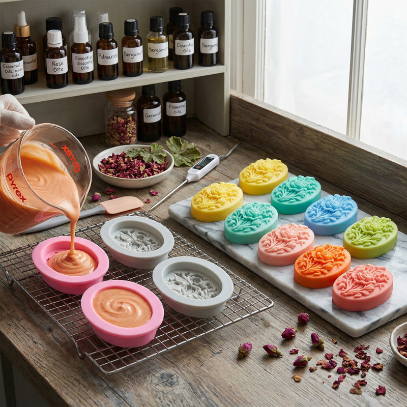 แม่พิมพ์ซิลิโคน 4 ชิ้นรูปทรงดอ - Soap Making Gloves บทวิจารณ์และราคา